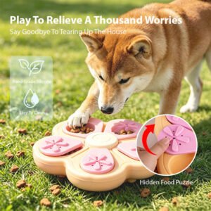 Dog Puzzle Toy Food Grade Silicone Pets Slow Feeder Hide and Seek Treat Dispenser