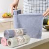 Multi-Purpose Absorbent Tear-Off Reusable Microfiber Towel Roll Rag Kitchen Microfiber Cleaning Cloth