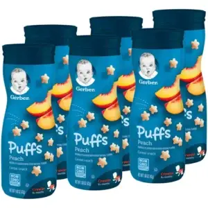 Gerber Puffs Peach, 1.48 oz. Puffs pink 6pces